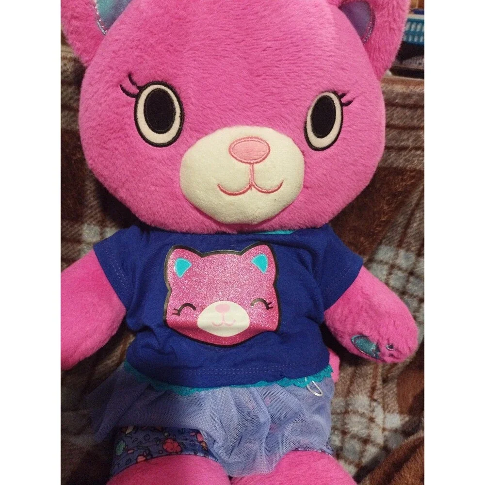 Build-A-Bear Kabu Catlynn Pink Cat Plush/ Bling Tshirt & Tutu Tights - Picture 2 of 3
